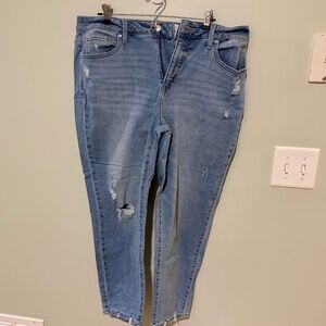 Distressed Mid Rise Jeans
